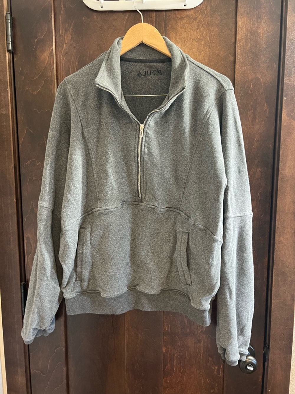 P'tula Gray Half-Zip Pullover Sweatshirt